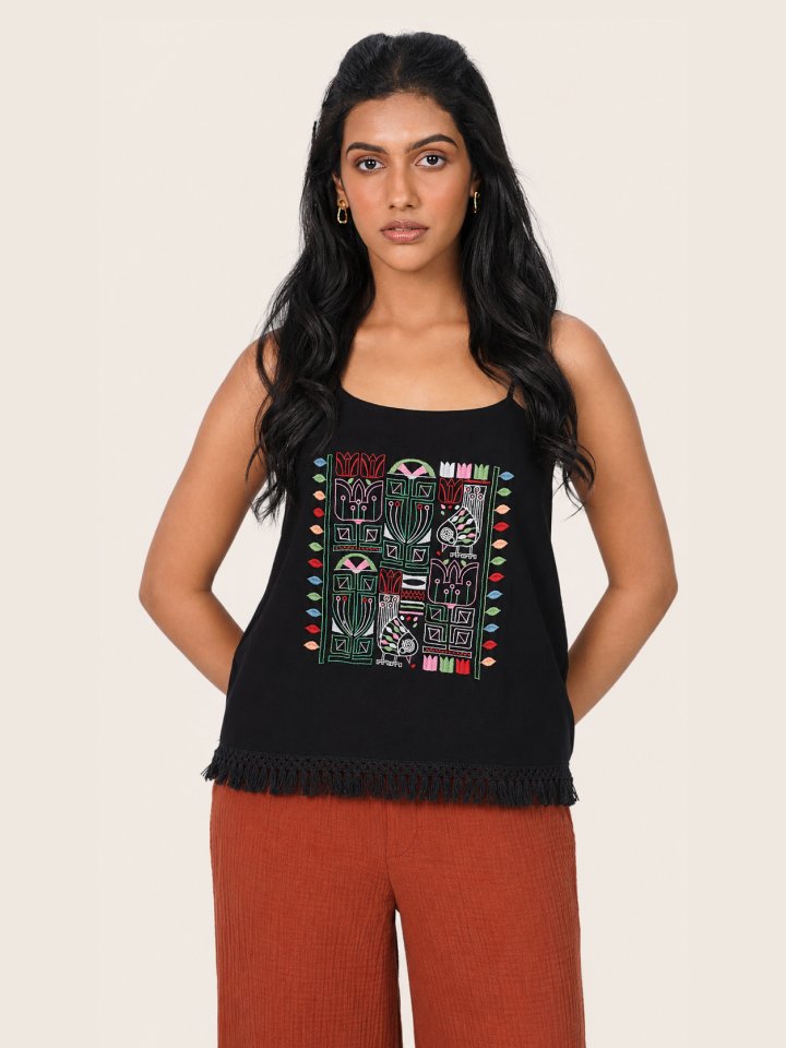 Folk Art Fringe Top